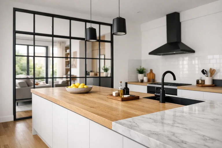 Cuisine avec verrière et îlot central : tout comprendre sur cette configuration tendance